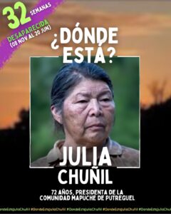 Chili : O&ugrave; est Julia Chu&ntilde;il ?  - Chili Corruption For&ecirc;ts Julia Chu&ntilde;il Justice Peuples autochtones