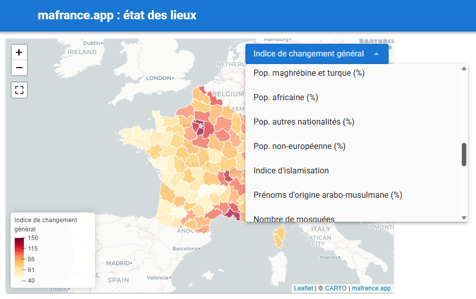 Un site cartographie les populations musulmanes et africaines de France  - Antifascisme Fascisme Internet Racisme SOS Racisme Wokisme