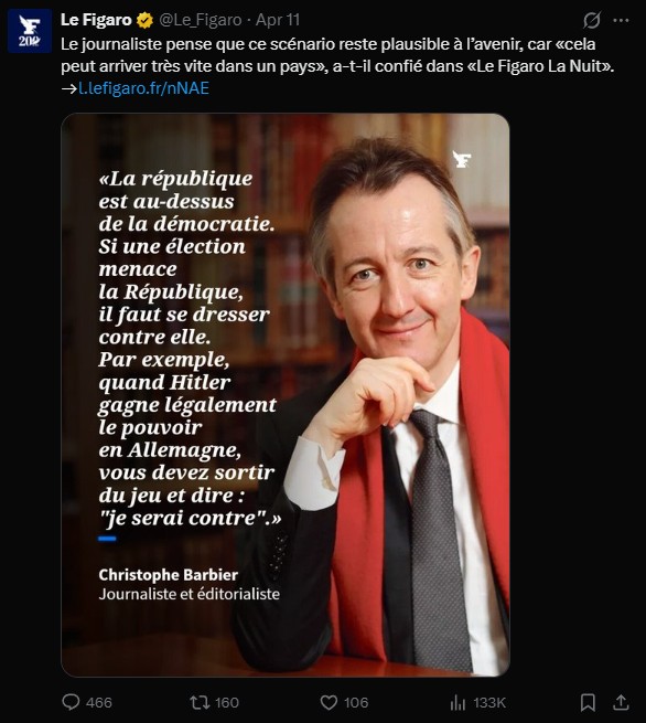 Christophe Barbier, tuteur autoproclam&eacute; du bas peuple&hellip; et de la dictature qui vient !  - Christophe Barbier CNews D&eacute;mocratie D&eacute;sinformation &Eacute;lections Emmanuel Macron Extr&ecirc;me-droite Ind&eacute;pendance des m&eacute;dias Islam Islamophobie Journalisme La France Insoumise Le Figaro Manipulation des m&eacute;dias M&eacute;dias Mots Politique Racisme R&eacute;publique V&eacute;rit&eacute; Winston Churchill