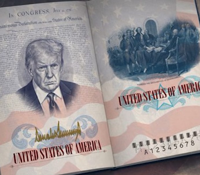 La face de Donald Trump imprim&eacute;e sur des passeports US #NotGorafi  - Donald Trump &Eacute;tats-Unis Passeport Visa Visas Washington