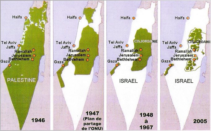 carte palestine depuis 1946
